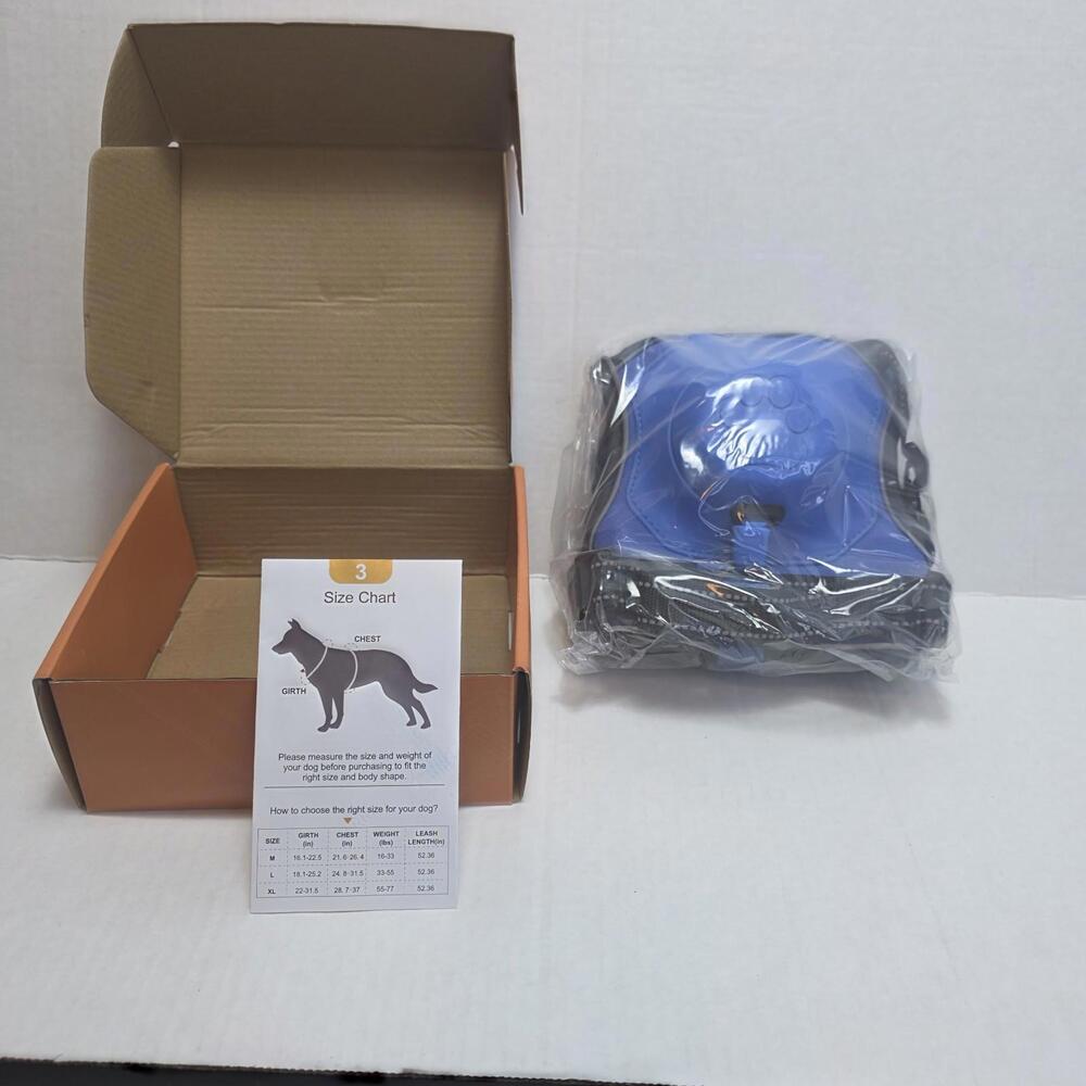 VIWK All-in-one Dog Harness With Retractable Leash In Blue Size Large - Picture 2 of 5
